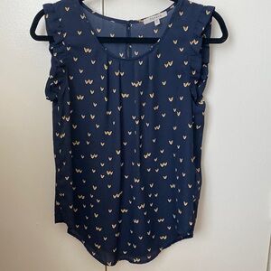Papaya Navy Blue Fox Blouse